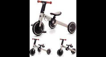 Kinderkraft 4TRIKE Driewieler 3‑in‑1 – Opvouwbaar & Lichtgewicht – Vanaf 1 Jaar – EVA-schuimwielen – compact en draagbaar – Grijs