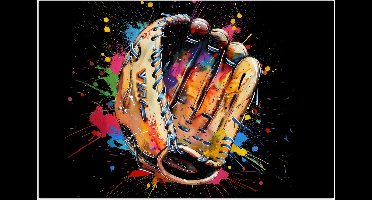 Poster 30x20 cm - Graffiti - Sport - Baseball - Honkbal - Posters - Wanddecoratie tienerkamer - Kamer decoratie voor tieners - Tiener jeugdkamer accessoires