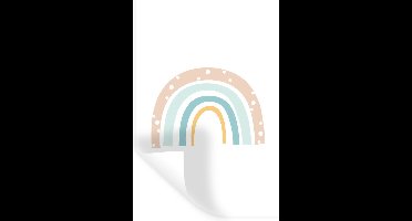 Muursticker kinderen - Muurstickers kinderkamer - Regenboog - Kinderen - Pastel - Stippen - Baby - Decoratie voor kinderkamers - 20x30 cm - Zelfklevend behangpapier - Stickerfolie