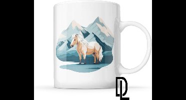 Mok met ijslandse paard