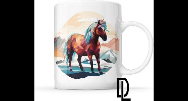 Mok met ijslandse paard