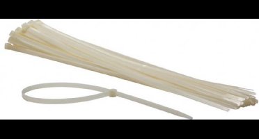 Perel Set nylon kabelbinders 8.8x610mm - Wit, UV-bestendig, 50 st.
