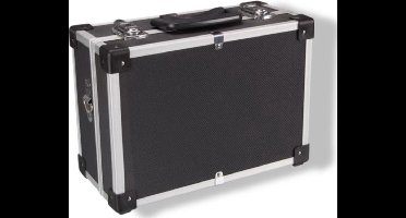 Perel opbergkoffer, schouderriem, sleutelslot, 2 sleutels, aluminium, zwart, 320 x 230 x 155 mm