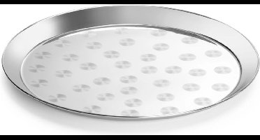 HENDI Rond serveerplateau – geborsteld roestvrij staal – vaatwasserbestendig – 300 mm