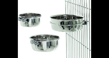 Duvo+ Vogel Eetkom Inox + 1 Vijs Ø9.5 cm - Kooi Accessoire - S