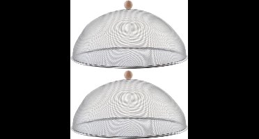 Esschert Design Vliegenkap voor voedsel - Set van 3x stuks - 43 cm - stevig RVS - voedselkap - eten afdekken - kap tegen insecten