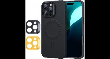 ESR Cloud Soft HaloLock Hoesje Geschikt voor Apple iPhone 16 Pro Max - Compatibel met MagSafe en HaloLock - Siliconen Back Cover - Magnetische Beschermhoes - Zwart