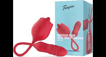 Teazers - Vibrator met Stotende Dildo - Vibrators voor Vrouwen - Sex Toys voor Vrouwen - Thrusting Dildo - Stotende Dildo voor Vrouwen - Dildo’s - Rood