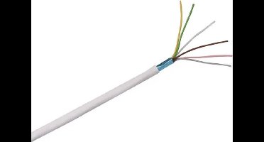 Alarmkabel afgeschermd wit 6X0,22 mm2 rol 100 meter