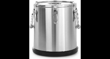 HENDI Geïsoleerde transportcontainer – 20L – roestvrij staal – ergonomische handgrepen – stapelbaar – ⌀330x(H)360mm