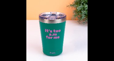 Koffiemok thermosbeker Its too am for me green van Fisura