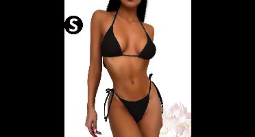 Bovista Bikini Dames - Meisjes Bikini - Badpak - Push Up - Vrouwen Badkleding - Zwemmen - Sexy Set - Top & Broekje - Zwart - Maat S
