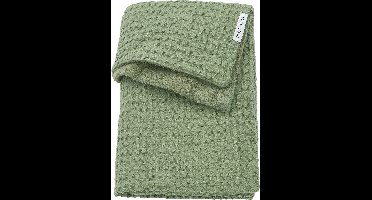 Meyco Baby Wafel Teddy ledikant deken - olive green - 100x150cm - 2.0 TOG