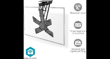 Nedis SmartLife Gemotoriseerde TV beugel – Plafondbeugel & Muurbeugel – 23–65 inch – Draaibaar & Kantelbaar – Afstandsbediening – Max. 30 kg