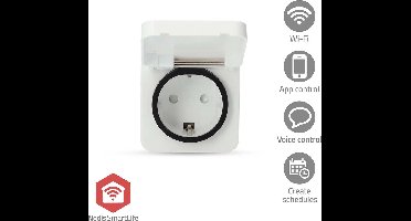 Nedis SmartLife Slimme Stekker – Zigbee 3.0 – Energiemeter – Tijdschakelaar – Voor binnen – Wit – 1 Stuk