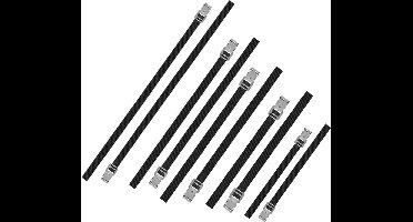 Voordeelset van 10x stuks caravan/camper fietsen spanbanden 50/75/100/150/200 cm - Super handige vastmaak bandjes