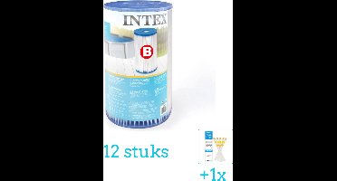 Intex Filtercartridge Type B 29005 - Filter voor filterpomp - 12 stuks - Voordeelverpakking - Inclusief WAYS Testrips (1 stuks) - Type B filter - Intex Filter - Geschikt voor 28634GS Pomp