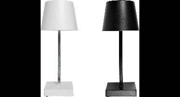 Benson Moderne LED tafellamp - dimbaar - touch bediening - zwart/wit/grijs - energiezuinig - 26 cm