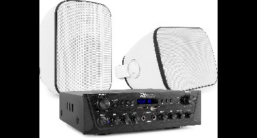 Geluidsinstallatie met Bluetooth - PV220BT 2-zone versterker audio + 2 BD50W opbouw speakers - 5''