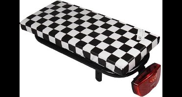 HOOODIE Cushie - Fietskussen Bagagedrager - Navy Checker - Kussentje fietsstoeltje