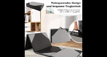 Gymnastiekmat – Fitnessmat – Yoga Mat – Trainingsmat – MMA Mat – Extra Groot 305x122 cm – 5 cm Dikke EPE Demping – Antislip Klittenband & Opvouwbaar