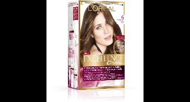 L'Oréal Paris Excellence Crème Donkerblond 6 - Permanente Haarkleuring - Drievoudige verzorging met hyaluronzuur - haarverf