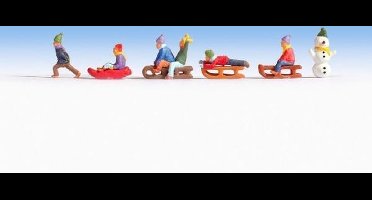 NOCH 36819 N Kinderen in de sneeuw figuren Geverfd, Staand, Zittend