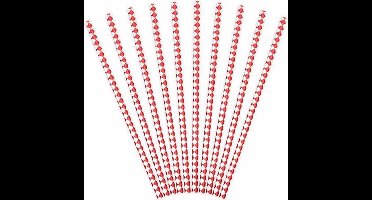 Partydeco - Rietjes Ruitjes Rood (10 stuks)