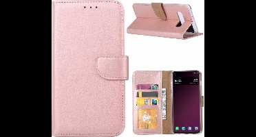 Ntech Hoesje Geschikt Voor Samsung Galaxy S10e portemonnee hoesje / met opbergvakjes Rose Goud