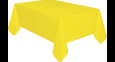 Tafelkleed dun Plastic geel XL 137x274cm / Let op dit is dun plastic geen tafelzeil