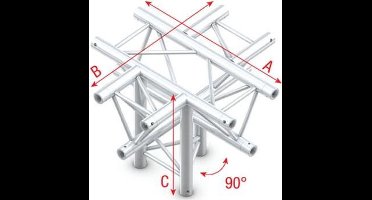 Showtec GT30 driehoek truss Kruis en omlaag 5 richtingen punt onder