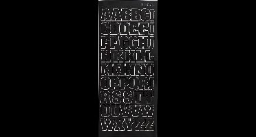 Stickers Zwart - Grote Hoofdletters Stickervel - Zelfklevende Alfabet Stickers - DIY Kaarten Maken & Scrapbooking - 10x23 cm