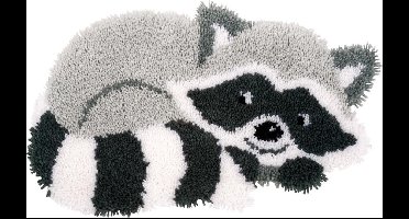 Vervaco - Knoopvormtapijt kit - Lief wasbeertje - PN-0156421 - Borduren - Borduurpakket - Borduurpakket volwassenen - Borduurpakket kind