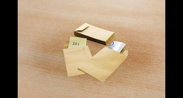 Raadhuis loonzakje - 65x105mm - gegomd - bruin - 1000 stuks - RD-304907