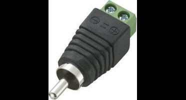 TRU COMPONENTS 735875 Cinch-connector Stekker, recht Aantal polen: 2 Zwart 1 stuk(s)