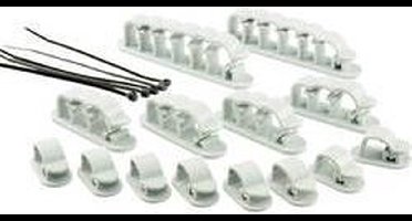 TRU COMPONENTS WCM-SET-TT Kabelhouder Zelfklevend 1386629 Transparant 19 stuk(s)