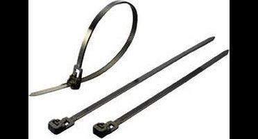 TRU COMPONENTS 1592877 TC-HVR200SBK203 Kabelbinder 200 mm 4.50 mm Zwart Hersluitbaar 100 stuk(s)