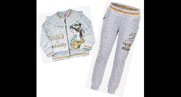 Disney Princess joggingpak / trainingspak - Belle - grijs/geel/goud - maat 92/98 (3 jaar)