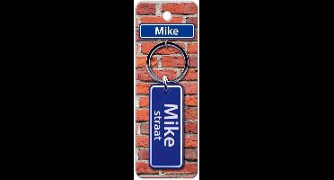 Paper Dreams Sleutelhanger Straatnaam Mike 9 Cm Staal Blauw