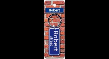 Paper Dreams Sleutelhanger Straatnaam Robert 9 Cm Staal Blauw