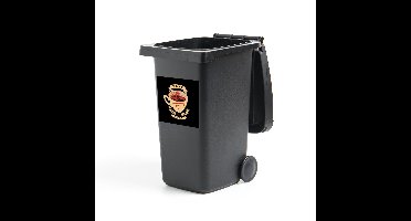 Container sticker Koffie Vintage - CM - Vintage koffie illustratie Klikosticker - 40x40 cm - kliko sticker - weerbestendige containersticker