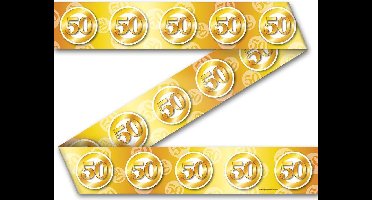 Afzetlint 50 Jaar goud verkeersbord 12 meter