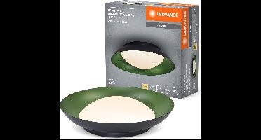 LEDVANCE Orbis Plate LED plafondlamp, zwart-groen, 19W, 1000lm, 3000K, 310mm, 830 vriendelijk warm wit, dimbaar in 3 niveaus door te trappen, IP20 bescherming, inclusief montageschroeven en pluggen