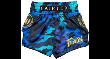 Fairtex BS1916 Muay Thai Shorts - Golden Jubilee Luster - camo blauw S