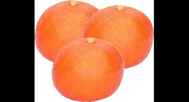 Esschert Design kunstfruit decofruit - 3x - mandarijn/mandarijnen - ongeveer 6 cm - oranje
