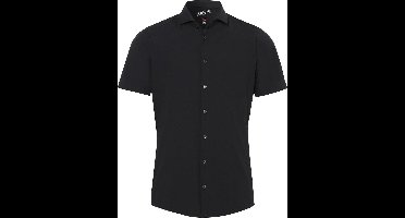 Pure Short Sleeve The Functional Shirt Blauw-Zwart - Maat 44 - Heren - Overhemden Casual
