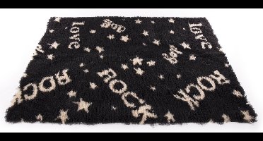 Vetbed - Hondenmat - Rock - Zwart/Beige - Gerecycled - 100X75 cm