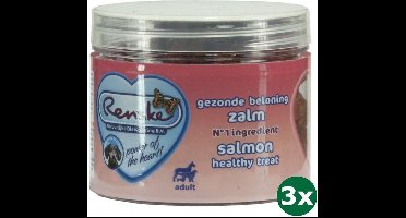 3x100 gr Renske hond gezonde beloning mini hartjes zalm hondensnack