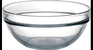 Luminarc glazen schaal/kom - Dia 20 x H10 cm - Sla/salade serveren - Schalen/kommen van glas - Stapelbaar