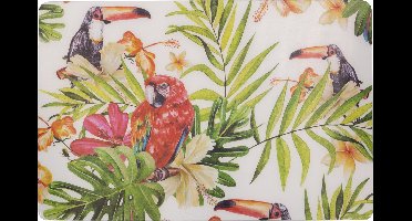 Cosy & Trendy Placemat rechthoekig - 2x - tropische toekan print - 29 x 44 cm